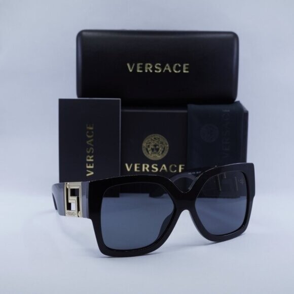 Versace VE4402 GB1/87 Sunglasses Black Square Frame, Dark Grey Lenses - Picture 12 of 12